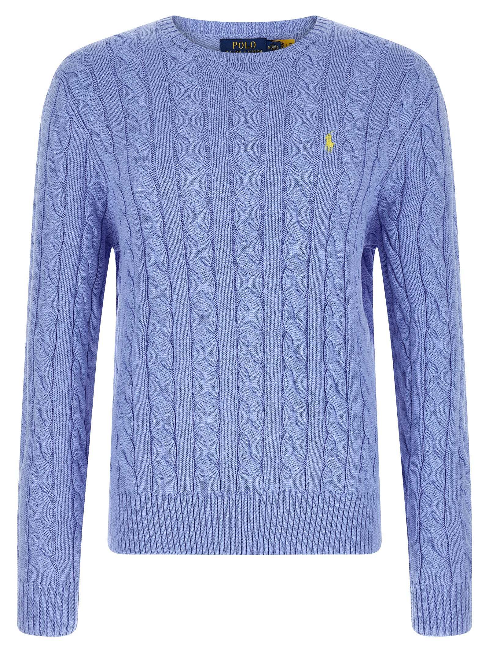 Cardigan by Polo Ralph Lauren for men in cotton light-blue features a nuanced silhouette with a refined crew neckline and nuanced detailing for a sophisticated look.