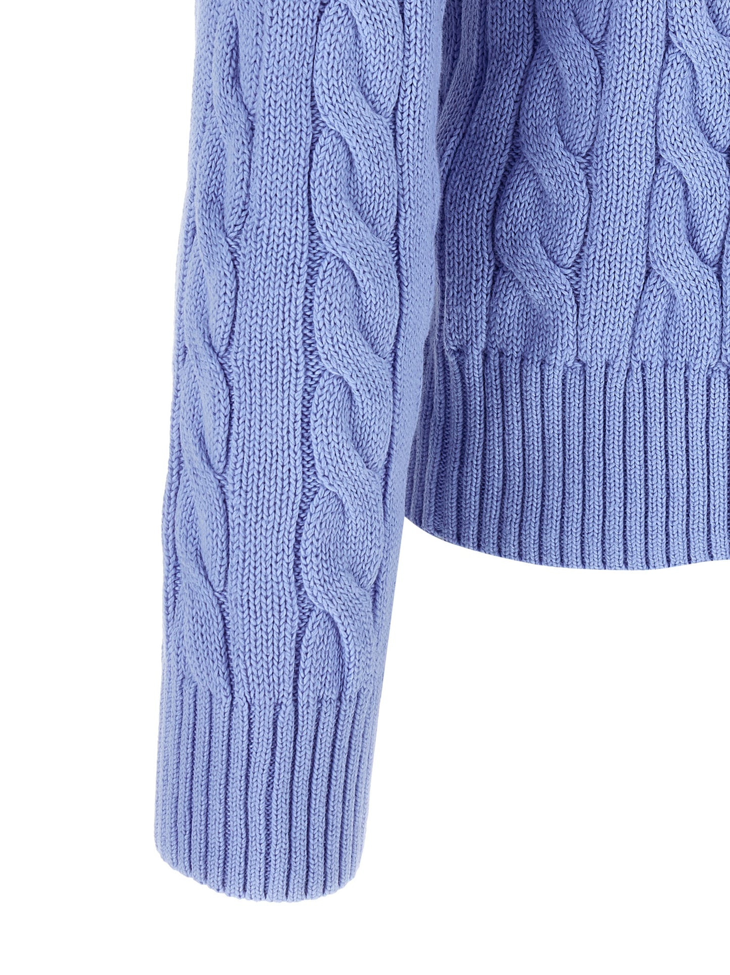 Cardigan by Polo Ralph Lauren for men in cotton light-blue showcases a luxurious silhouette, meticulously detailed with a sophisticated and for a refined finish.