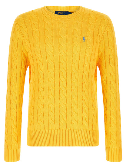 Cardigan by Polo Ralph Lauren for men in cotton bicolour & yellow features an impeccable silhouette, showcasing a sophisticated crew neckline and detail for a truly impeccable finish.
