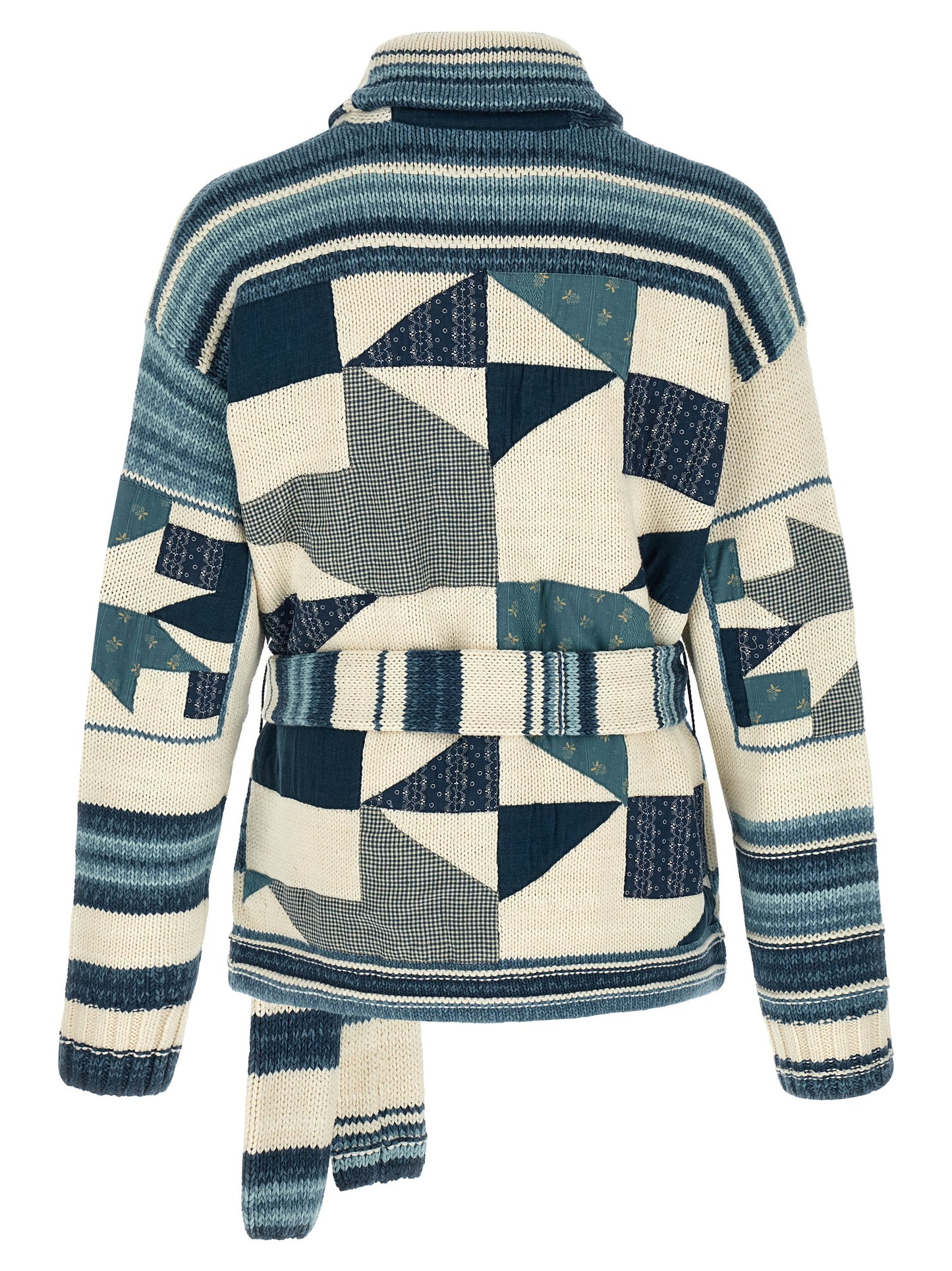 Polo Ralph Lauren Men's Linen & Cotton Cardigan - Blue Patchwork