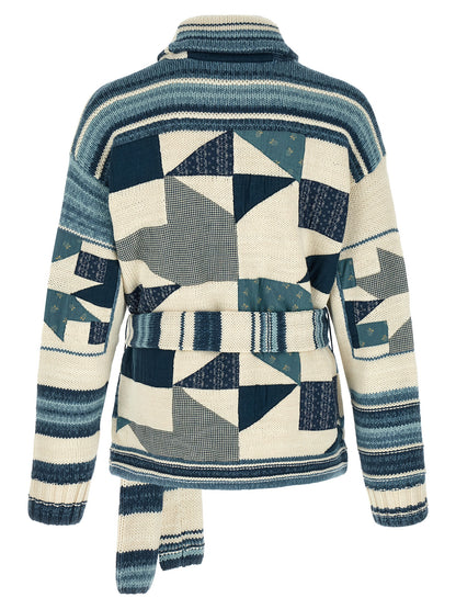 Polo Ralph Lauren Men's Linen & Cotton Cardigan - Blue Patchwork