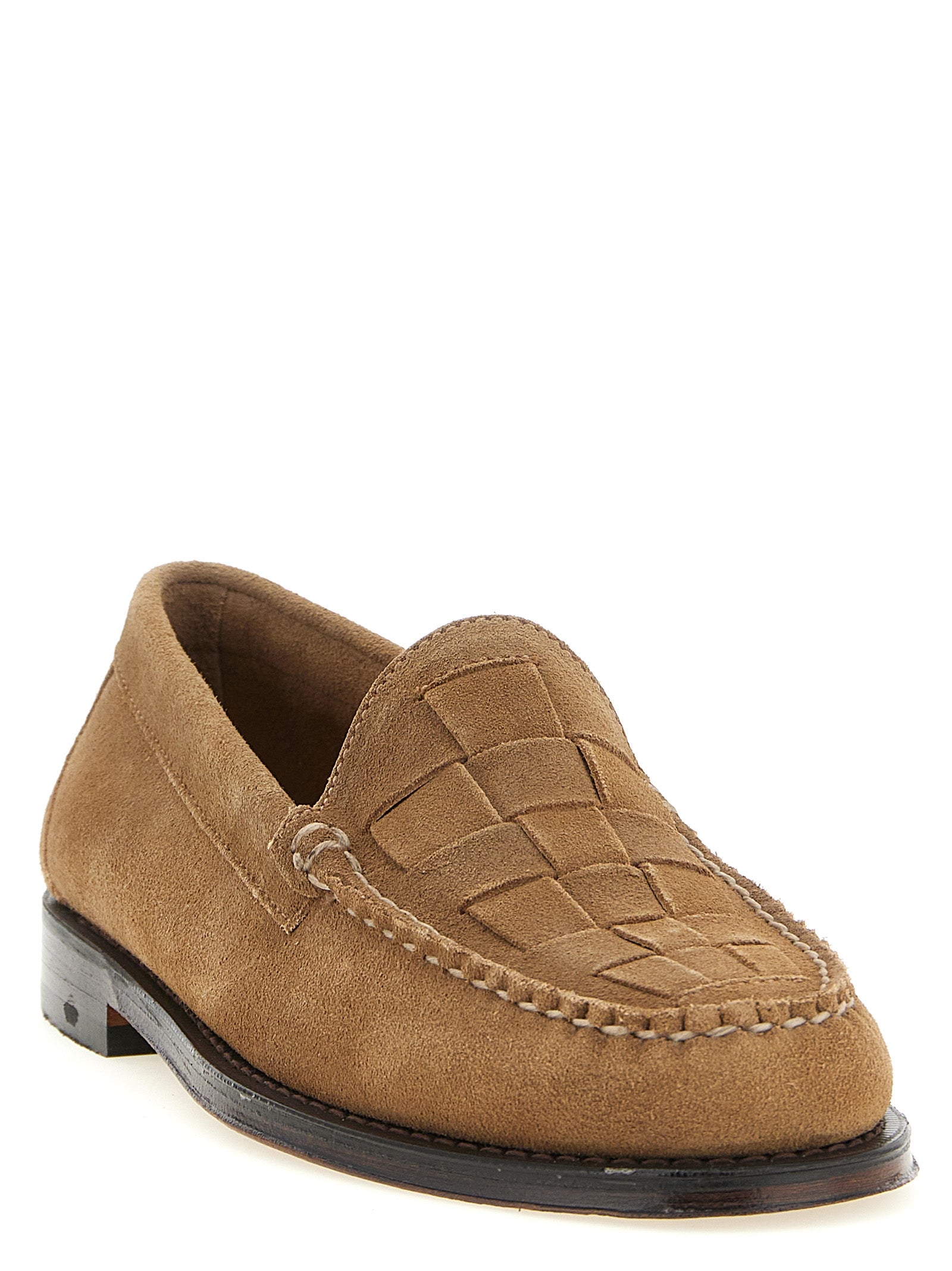 Flat Loafer Slip-On Shoes by G.H. BASS for men in bos taurus suede cowhide leather beige features an dynamic silhouette from the Men's Bos Taurus Suede Cowhide Leather Flat Loafer Slip-On Shoes collection, defined by a dynamic and flat for a dynamic look.