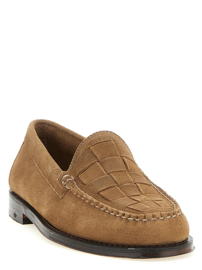 Flat Loafer Slip-On Shoes by G.H. BASS for men in bos taurus suede cowhide leather beige features an dynamic silhouette from the Men's Bos Taurus Suede Cowhide Leather Flat Loafer Slip-On Shoes collection, defined by a dynamic and flat for a dynamic look.