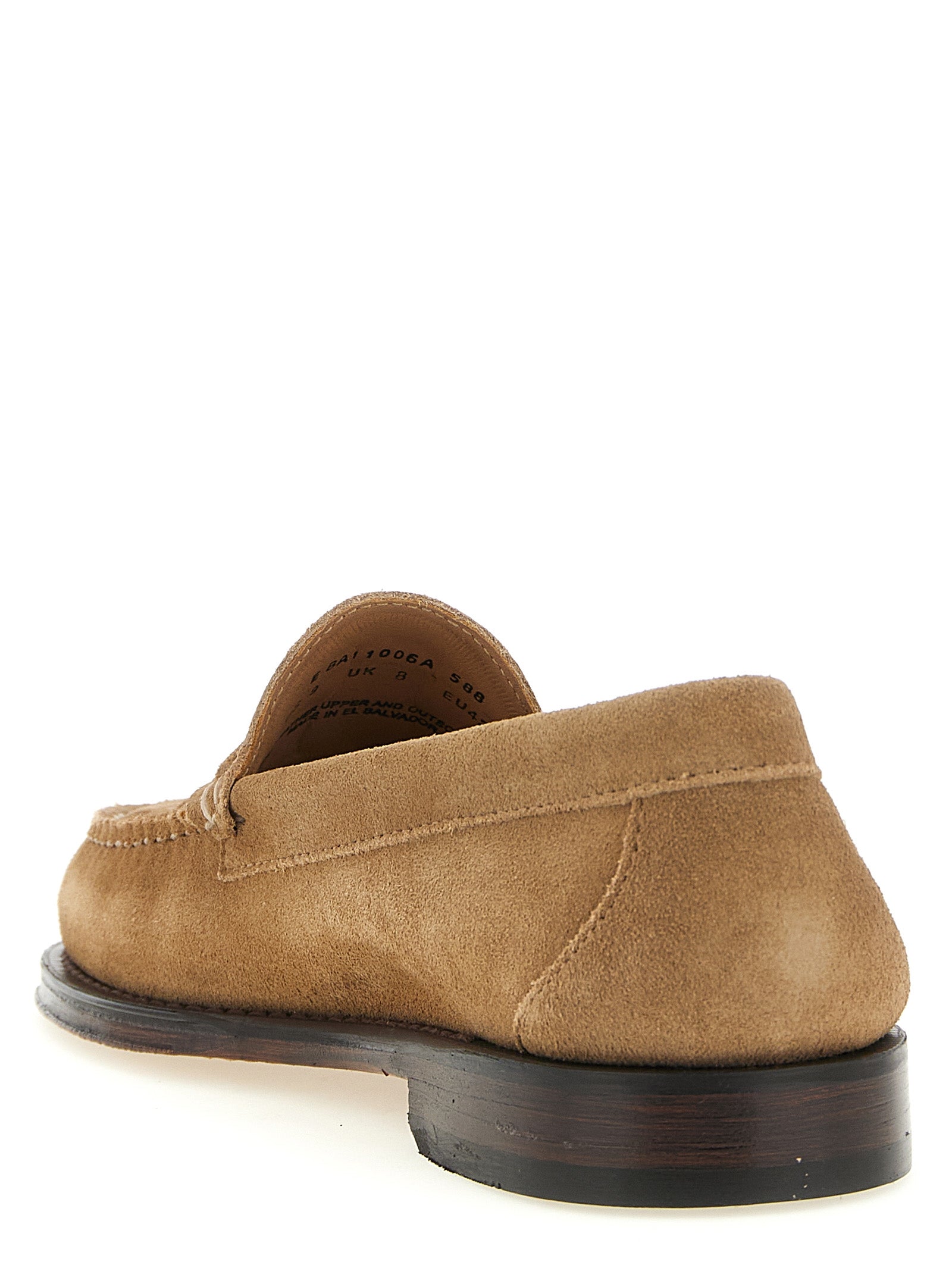 Flat Loafer Slip-On Shoes by G.H. BASS for men in bos taurus suede cowhide leather beige showcases a timeless silhouette from the Men's Bos Taurus Suede Cowhide Leather Flat Loafer Slip-On Shoes collection, featuring a timeless flat and for a timeless finish.