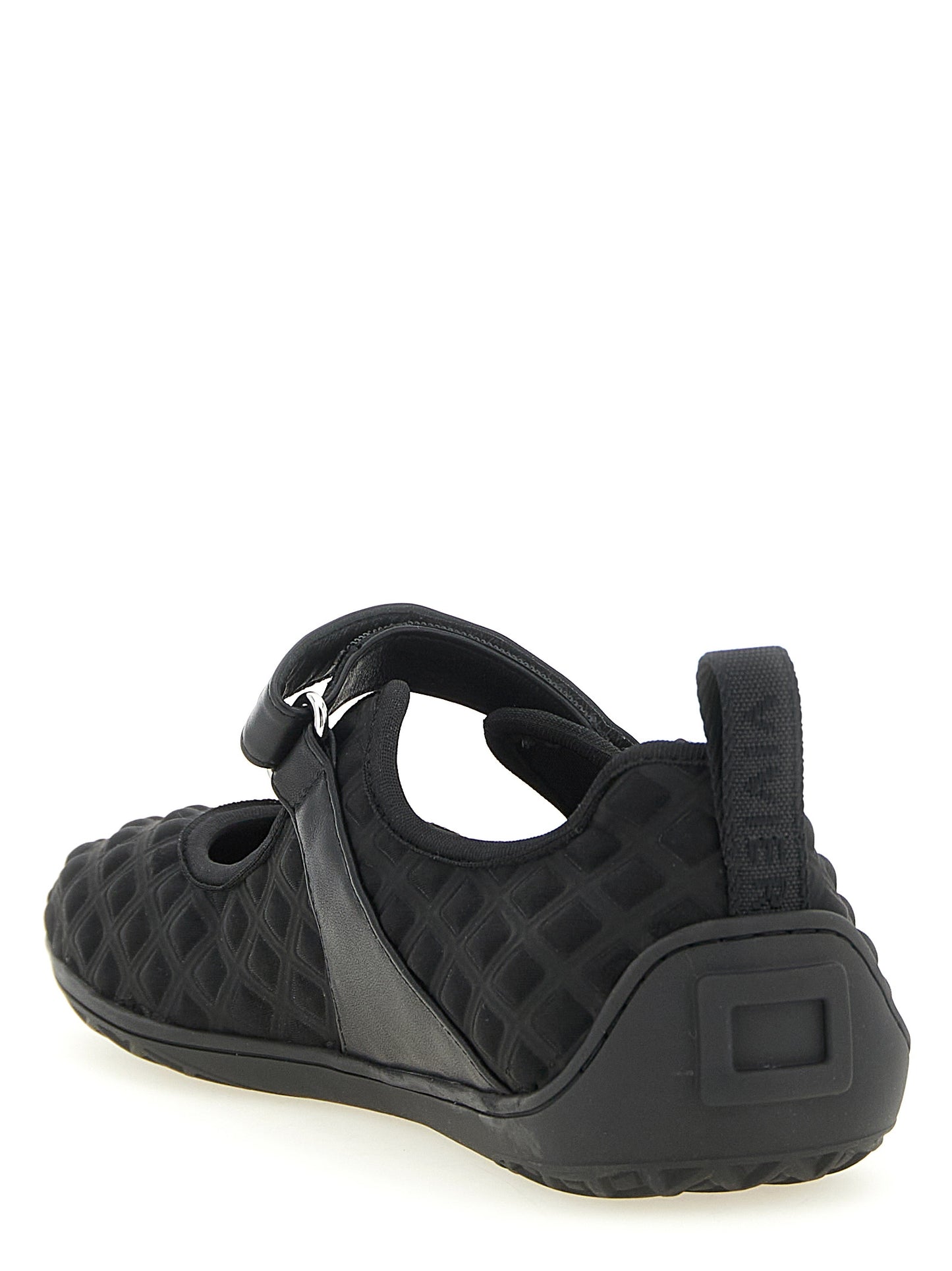 Ballet Flat Shoes by Roger Vivier for women in polyamide leather & crystal black & patterned showcases a resplendent Viv Women's Polyamide Leather & Crystal Ballet Flat Shoes aesthetic with a and .