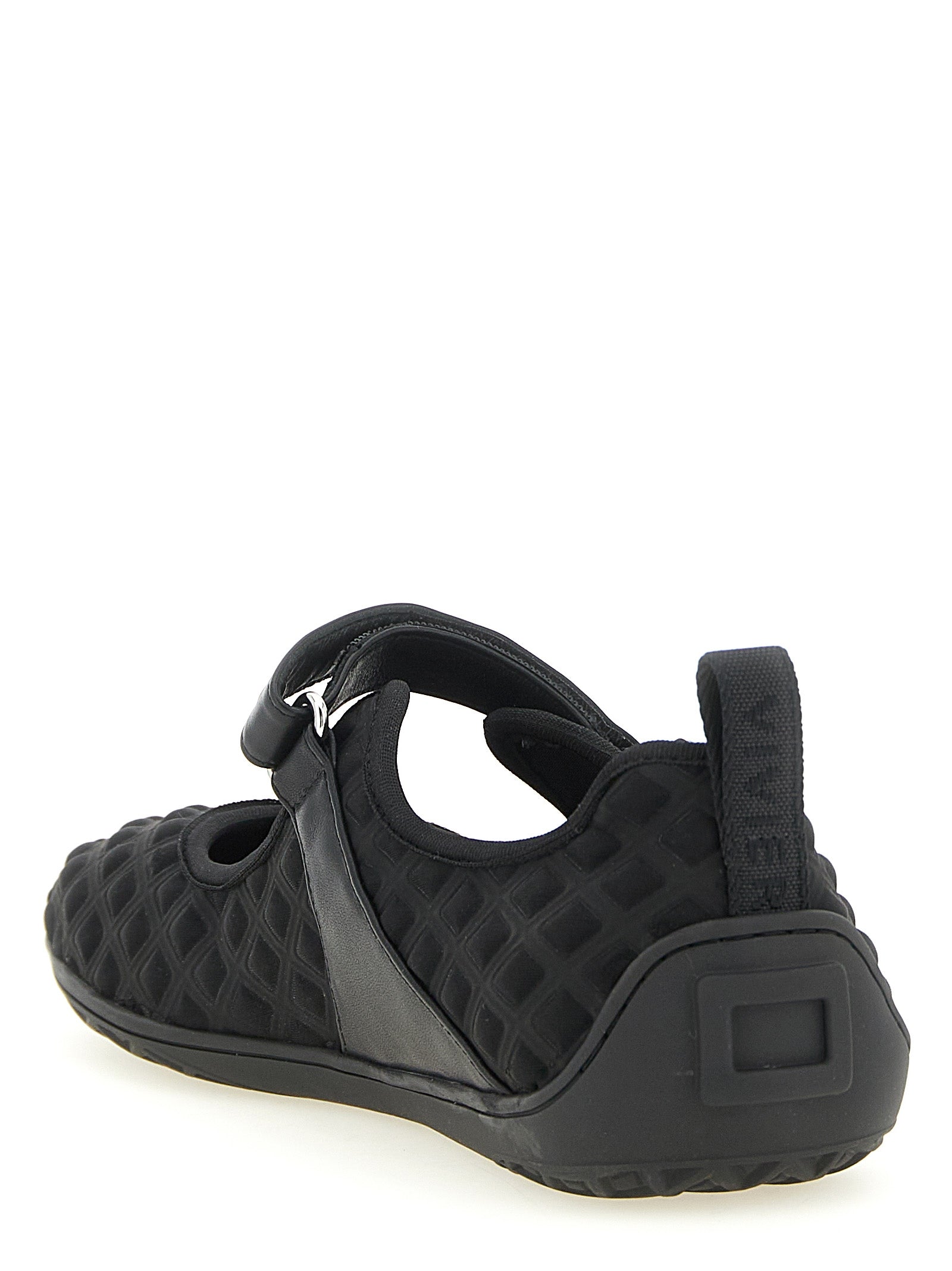 Ballet Flat Shoes by Roger Vivier for women in polyamide leather & crystal black & patterned showcases a resplendent Viv Women's Polyamide Leather & Crystal Ballet Flat Shoes aesthetic with a and .