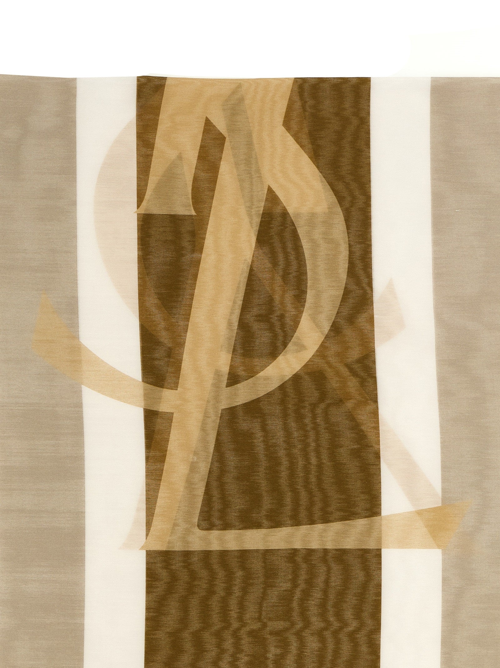 Scarf by Saint Laurent for women in cotton & silk multicolor, jacquard & striped showcases a warm silhouette from the Cassandre Cotton & Silk Scarf collection, offering a warm drape that exudes sophisticated luxury.