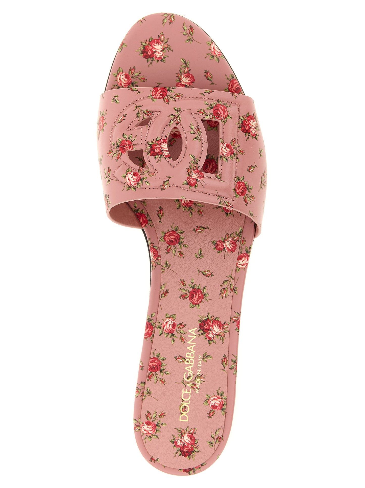 Sliders Flat Shoes by Dolce & Gabbana for women in tu & bos taurus calfskin leather multicolor, pink, rose & print presents a effortless chic silhouette, showcasing the Women's TU & Bos Taurus Calfskin Leather Sliders Flat Shoes design with a effortless chic and for a sophisticated look.