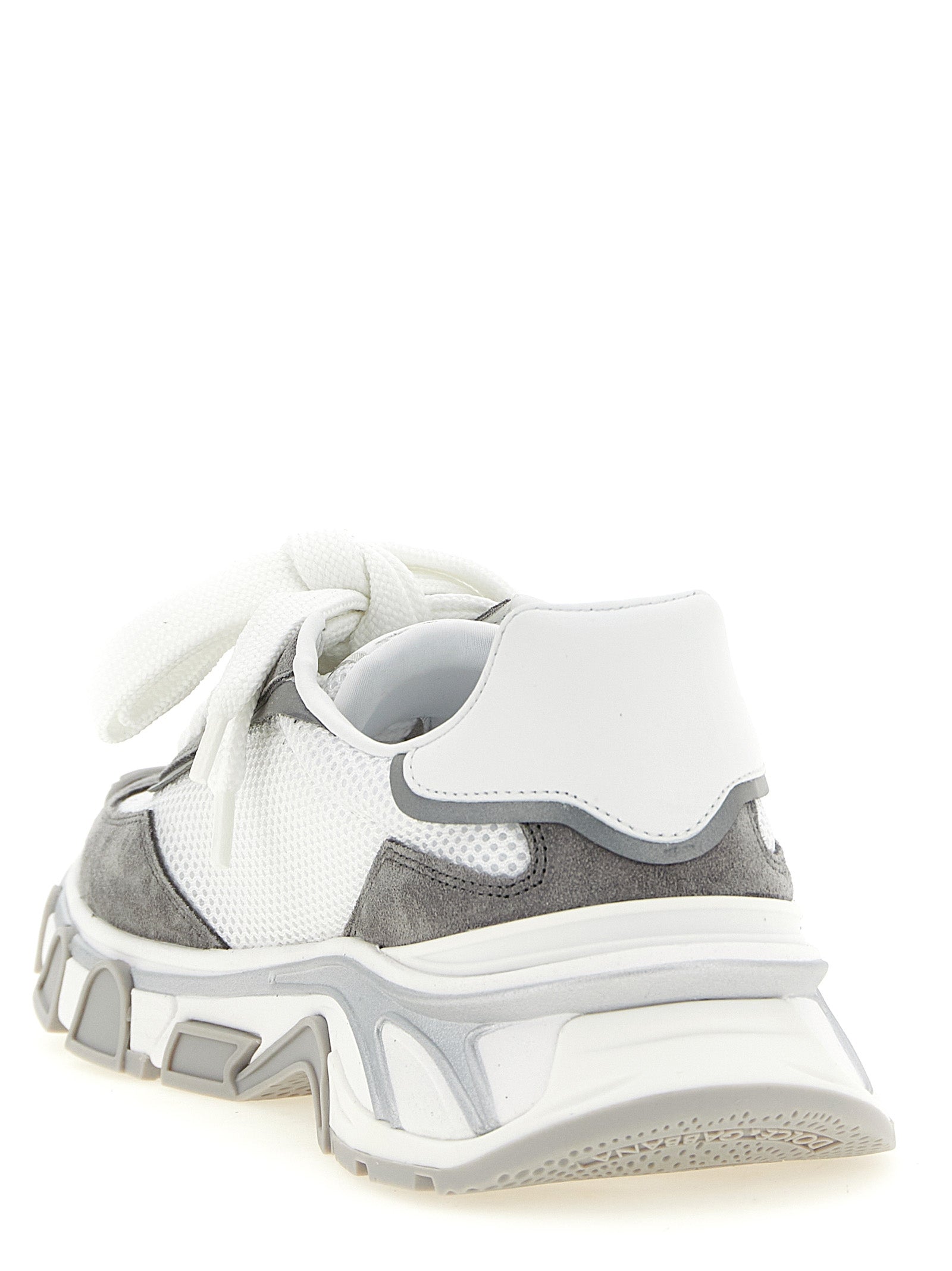Athletic Sneakers by Dolce & Gabbana for women in tu polyester & suede calf leather gray features an exquisite silhouette, showcasing the premium athletic style of the Women's Athletic TU Polyester & Suede Calf Leather Sneakers with an exquisite finish.