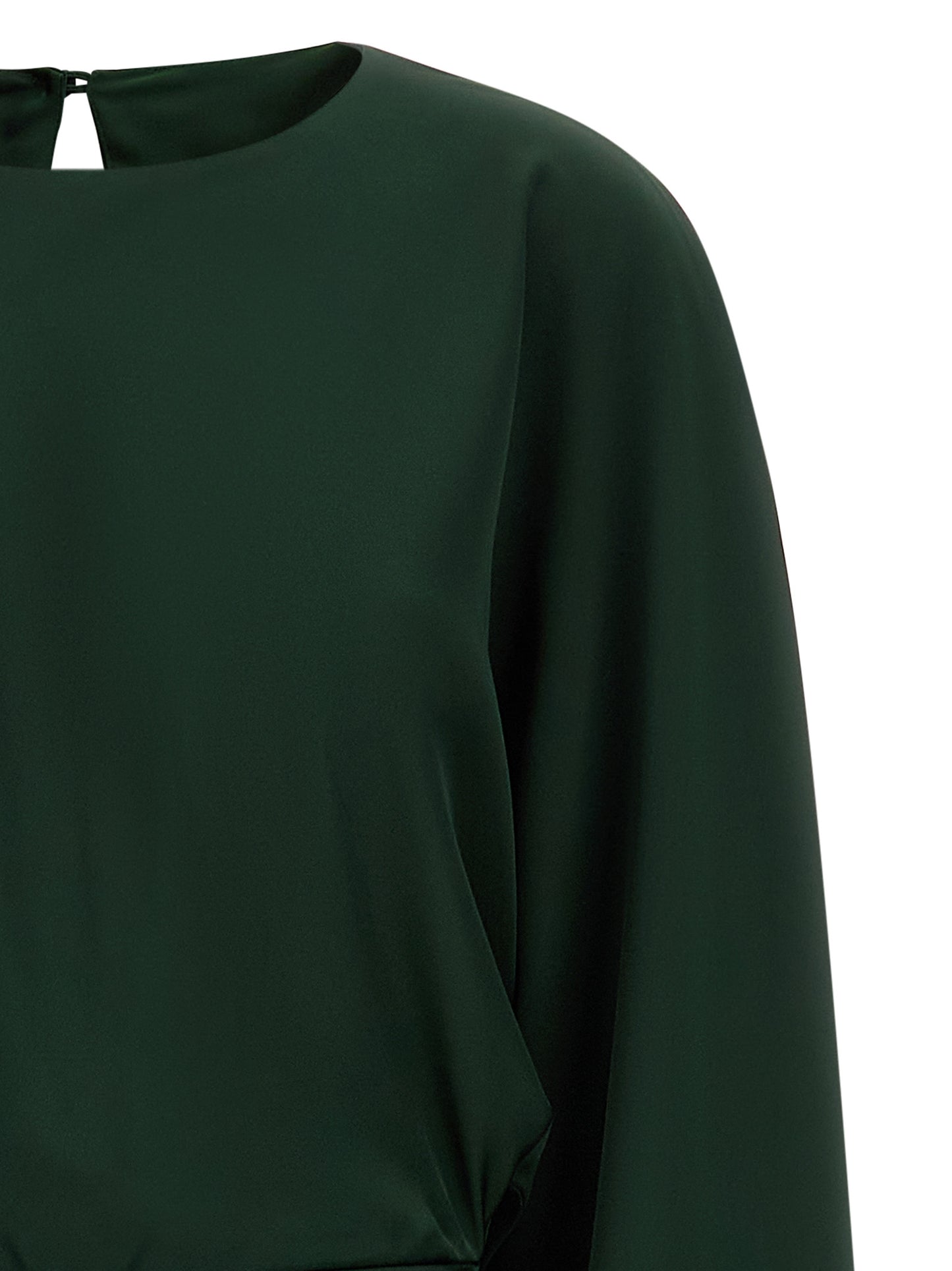 Norma Kamali Women's Flared Crew Neck Polyester Crepe Maxi Long Dress - Bicolour Green