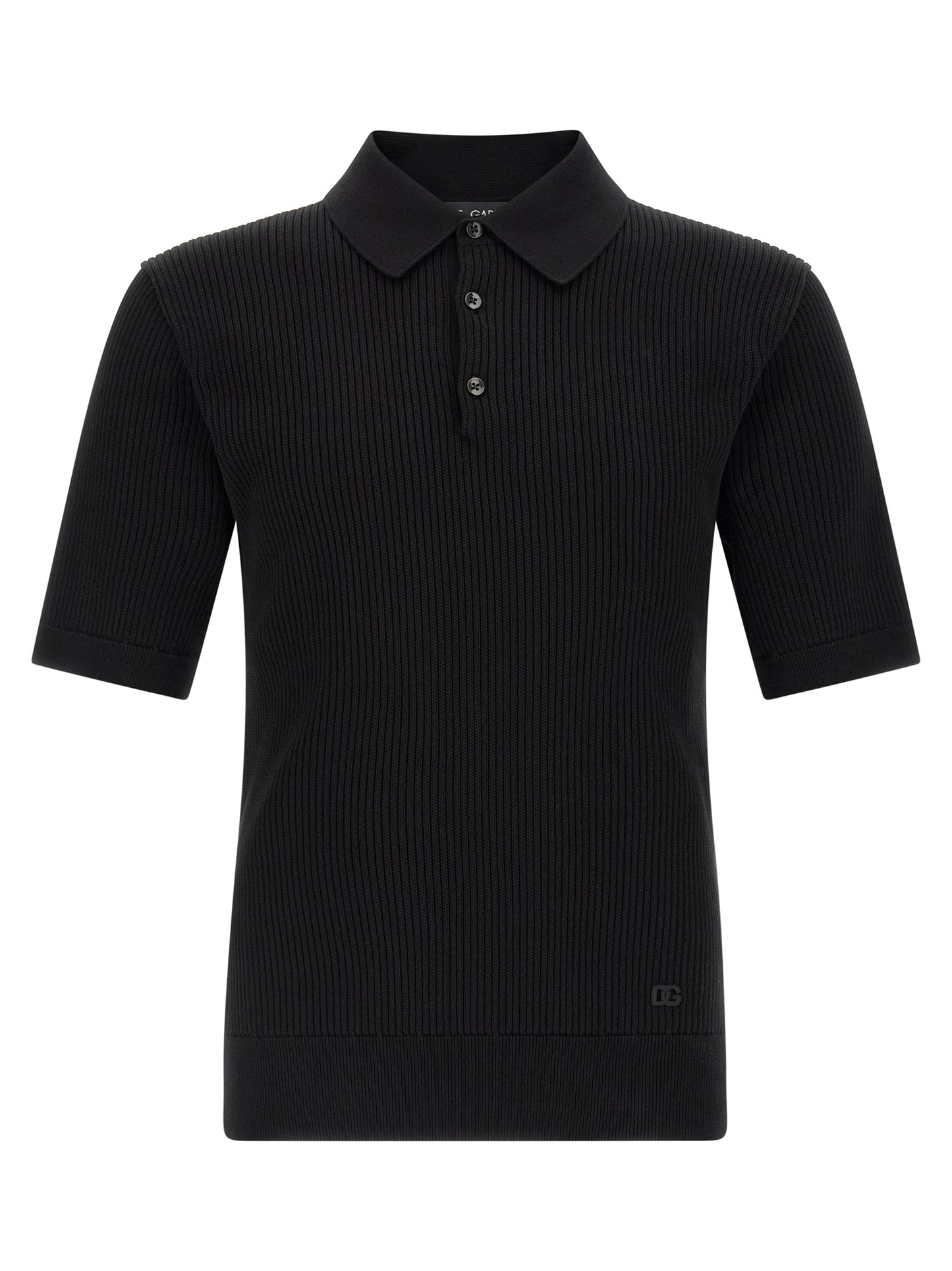 Polo Shirt by Dolce & Gabbana for men in cotton black showcases a enviable silhouette, featuring a refined and short-sleeve for a enviable finish.