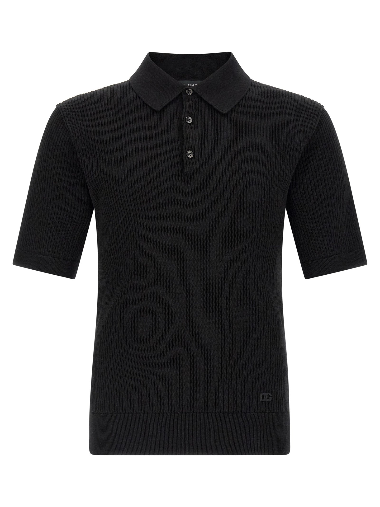 Polo Shirt by Dolce & Gabbana for men in cotton black showcases a enviable silhouette, featuring a refined and short-sleeve for a enviable finish.
