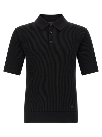 Polo Shirt by Dolce & Gabbana for men in cotton black showcases a enviable silhouette, featuring a refined and short-sleeve for a enviable finish.