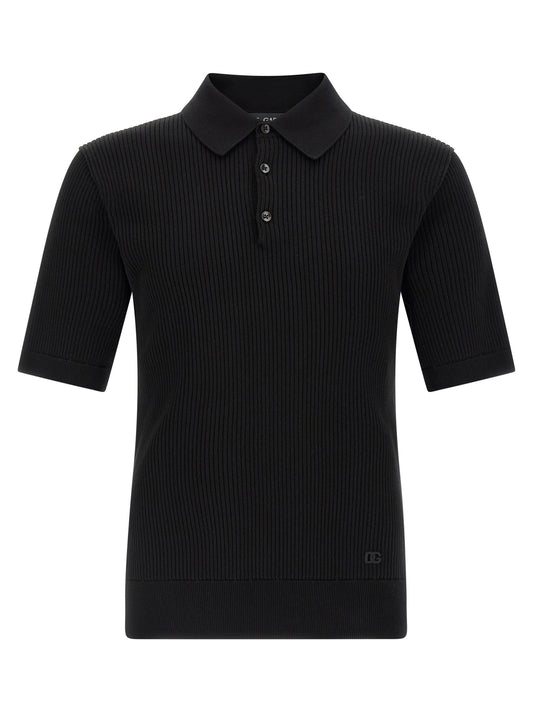 Polo Shirt by Dolce & Gabbana for men in cotton black showcases a enviable silhouette, featuring a refined and short-sleeve for a enviable finish.