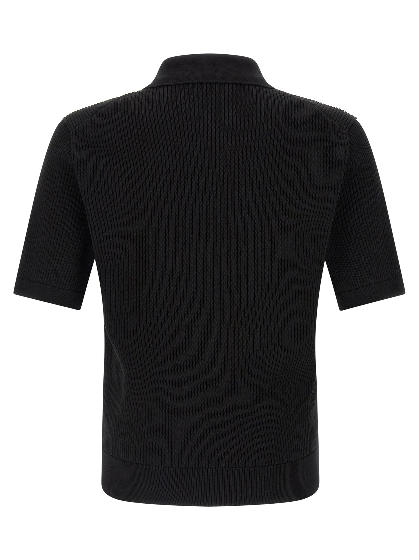 Polo Shirt by Dolce & Gabbana for men in cotton black showcases a sharp silhouette, detailed with a refined and sharp for a sophisticated finish.
