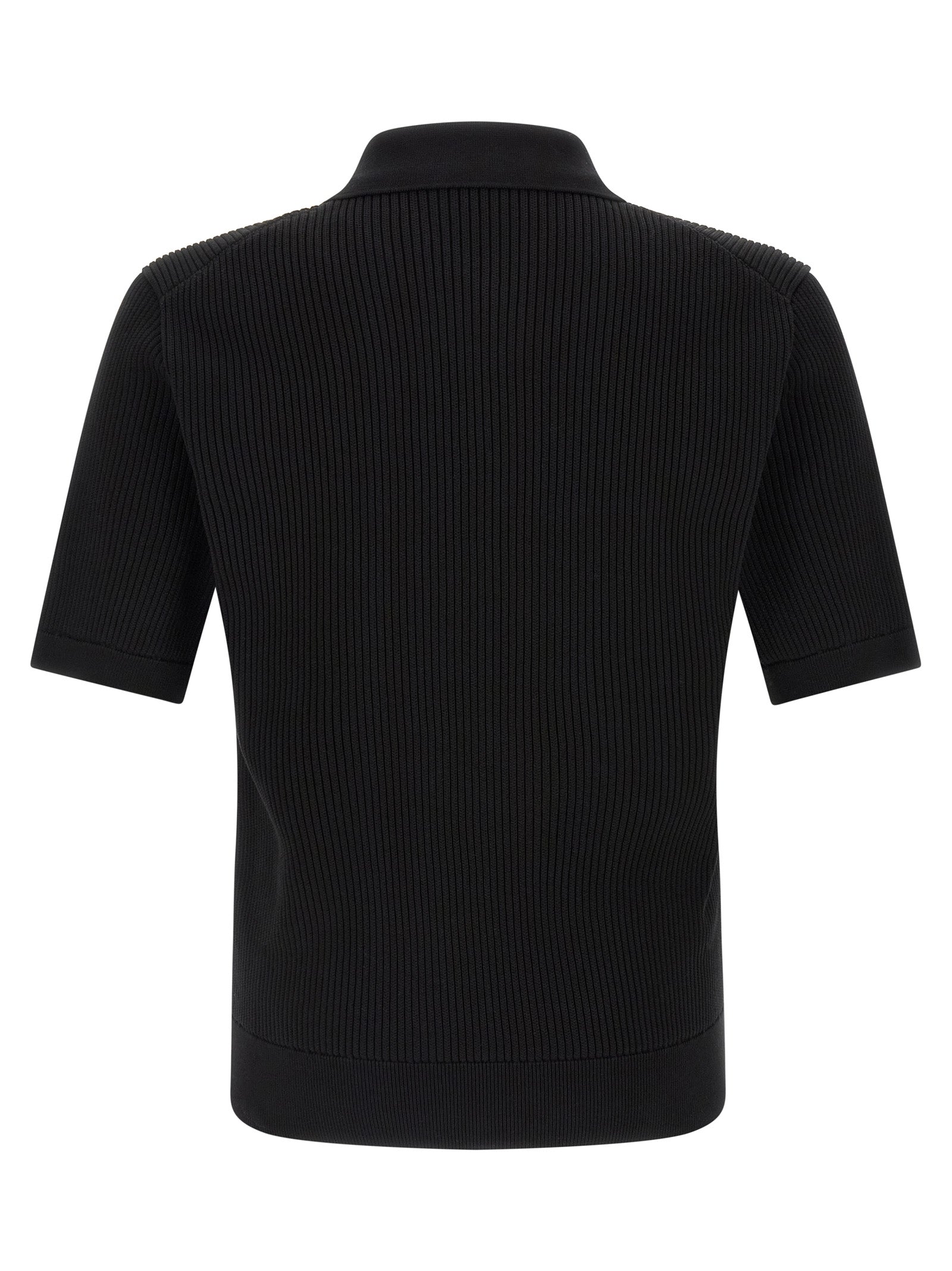 Polo Shirt by Dolce & Gabbana for men in cotton black showcases a sharp silhouette, detailed with a refined and sharp for a sophisticated finish.