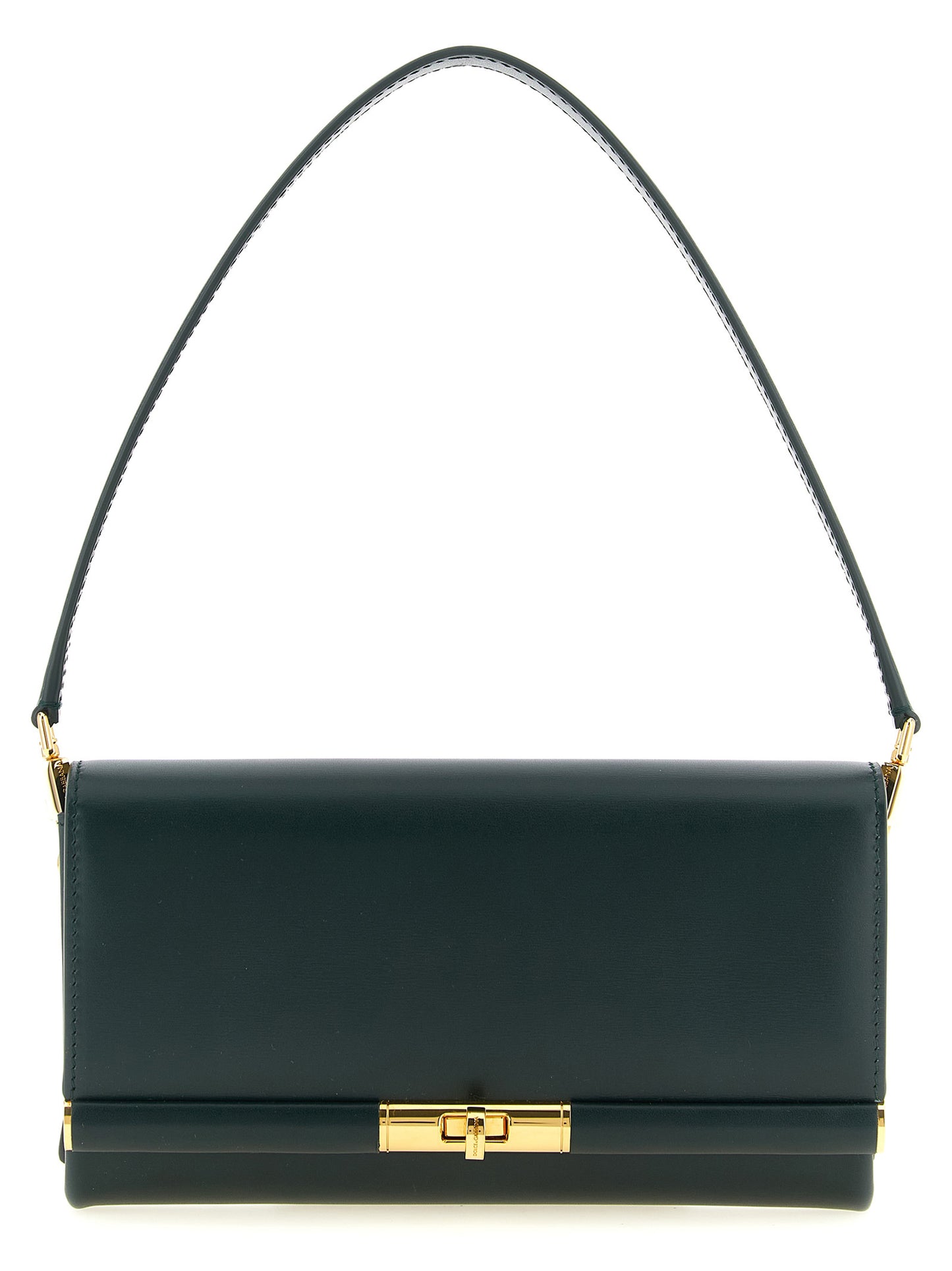 Shoulder Flap Bag by Dolce & Gabbana for women in calfskin leather bicolour & green features an effortlessly chic silhouette with a secure flap, ample , and versatile shoulder-strap & handle for effortlessly chic everyday luxury.