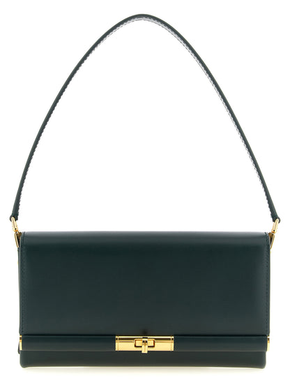 Shoulder Flap Bag by Dolce & Gabbana for women in calfskin leather bicolour & green features an effortlessly chic silhouette with a secure flap, ample , and versatile shoulder-strap & handle for effortlessly chic everyday luxury.