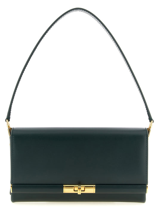 Shoulder Flap Bag by Dolce & Gabbana for women in calfskin leather bicolour & green features an effortlessly chic silhouette with a secure flap, ample , and versatile shoulder-strap & handle for effortlessly chic everyday luxury.