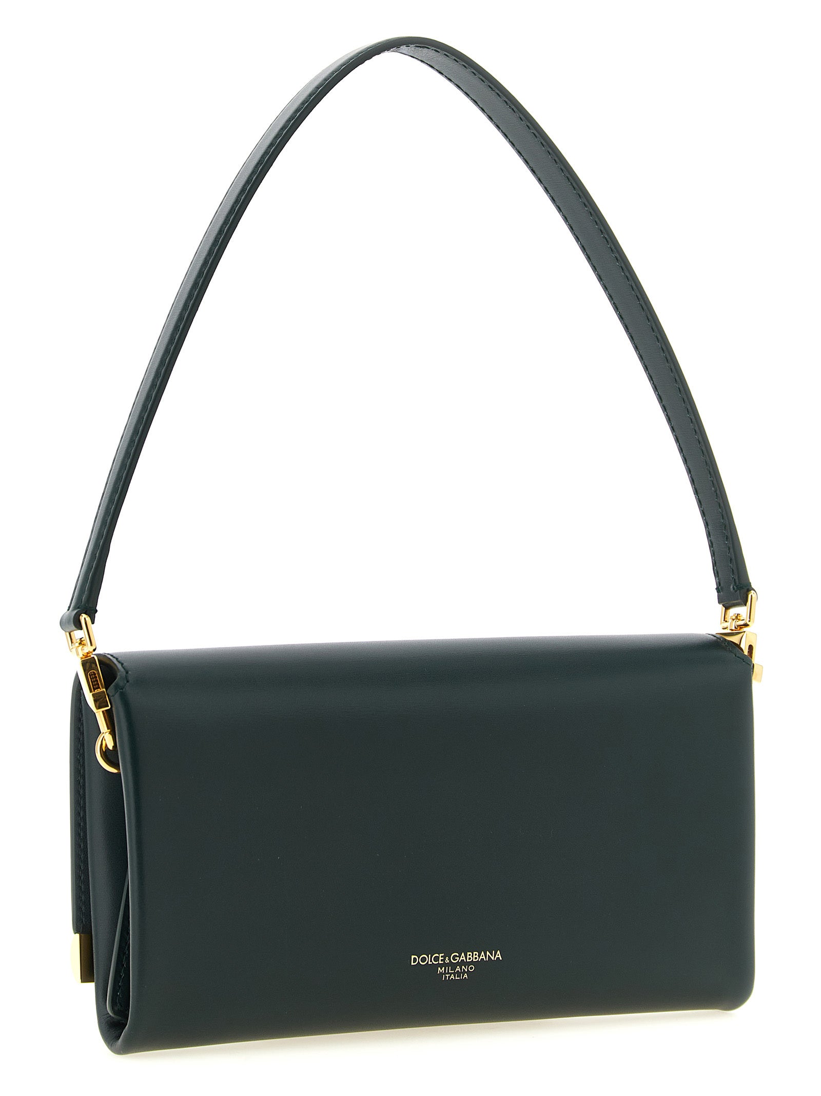 Shoulder Flap Bag by Dolce & Gabbana for women in calfskin leather bicolour & green features a effortless sophistication silhouette, secured by a flap with ample and versatile shoulder-strap & handle for a effortless sophistication finish.