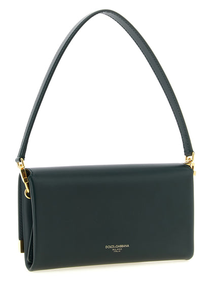 Shoulder Flap Bag by Dolce & Gabbana for women in calfskin leather bicolour & green features a effortless sophistication silhouette, secured by a flap with ample and versatile shoulder-strap & handle for a effortless sophistication finish.