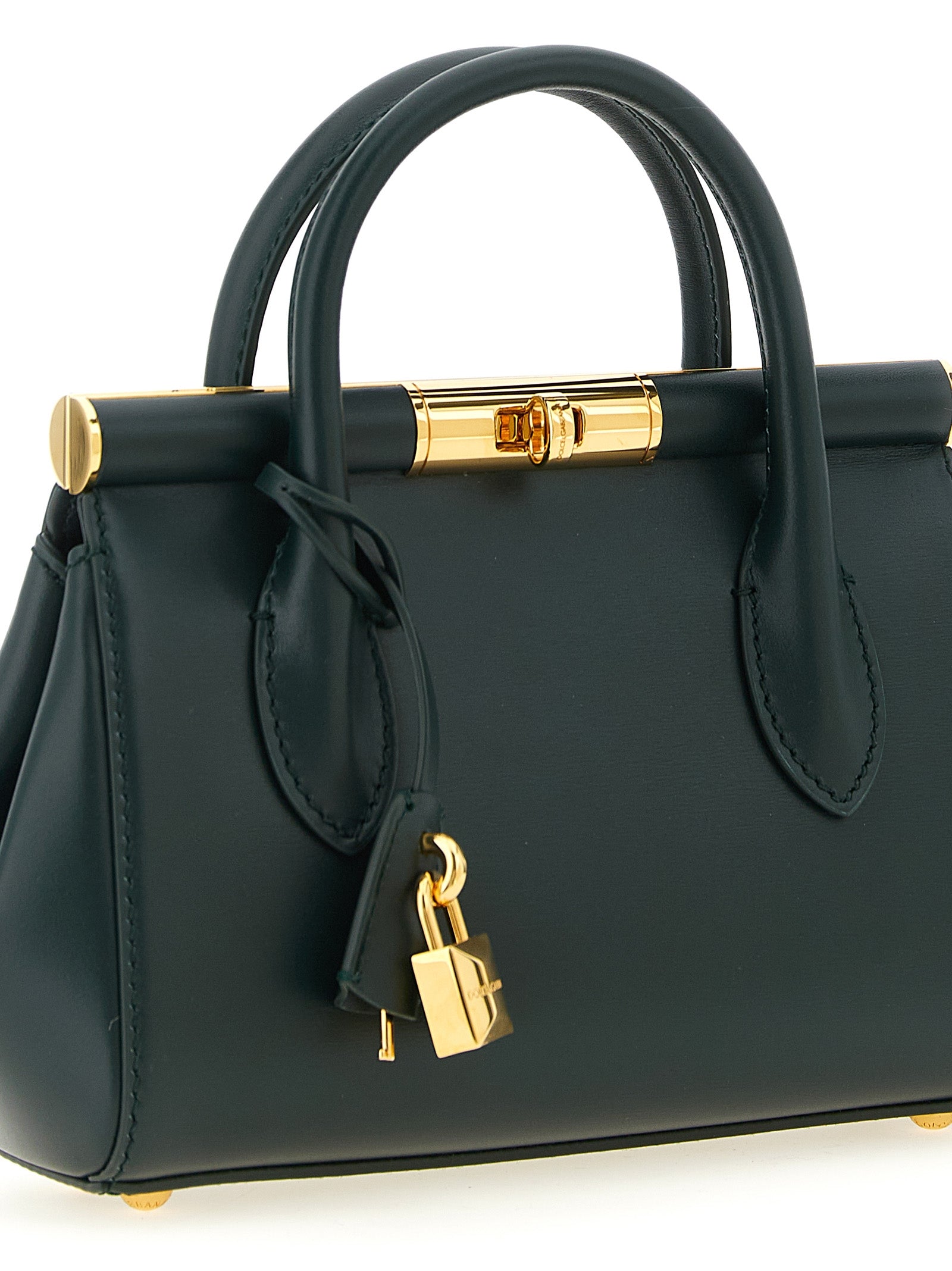 Mini Evening Handbag by Dolce & Gabbana for women in zamak calf leather & brass bicolour & green features a exquisite silhouette, showcasing a secure and exquisite with versatile shoulder-strap & handle for a exquisite finish.