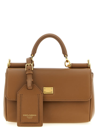 Dolce & Gabbana My Sicily PVC & Bos Taurus Suede Calf Leather Evening Handbag - Brown