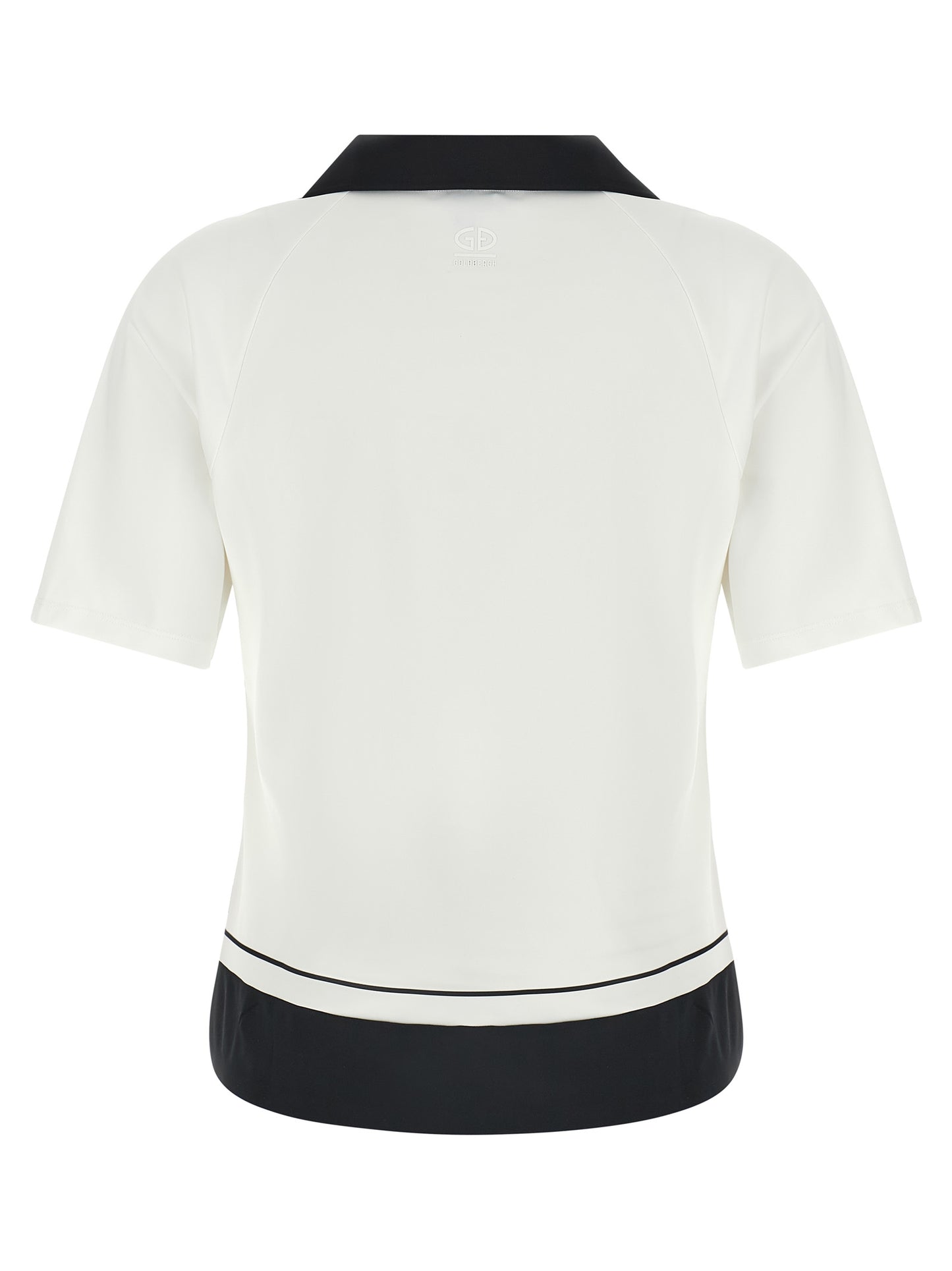 This Polo Shirt by GOLDBERGH for women in stretch polyester bicolour, black & white presents a flawless silhouette, showcasing flawless detailing and a refined for a truly flawless aesthetic.
