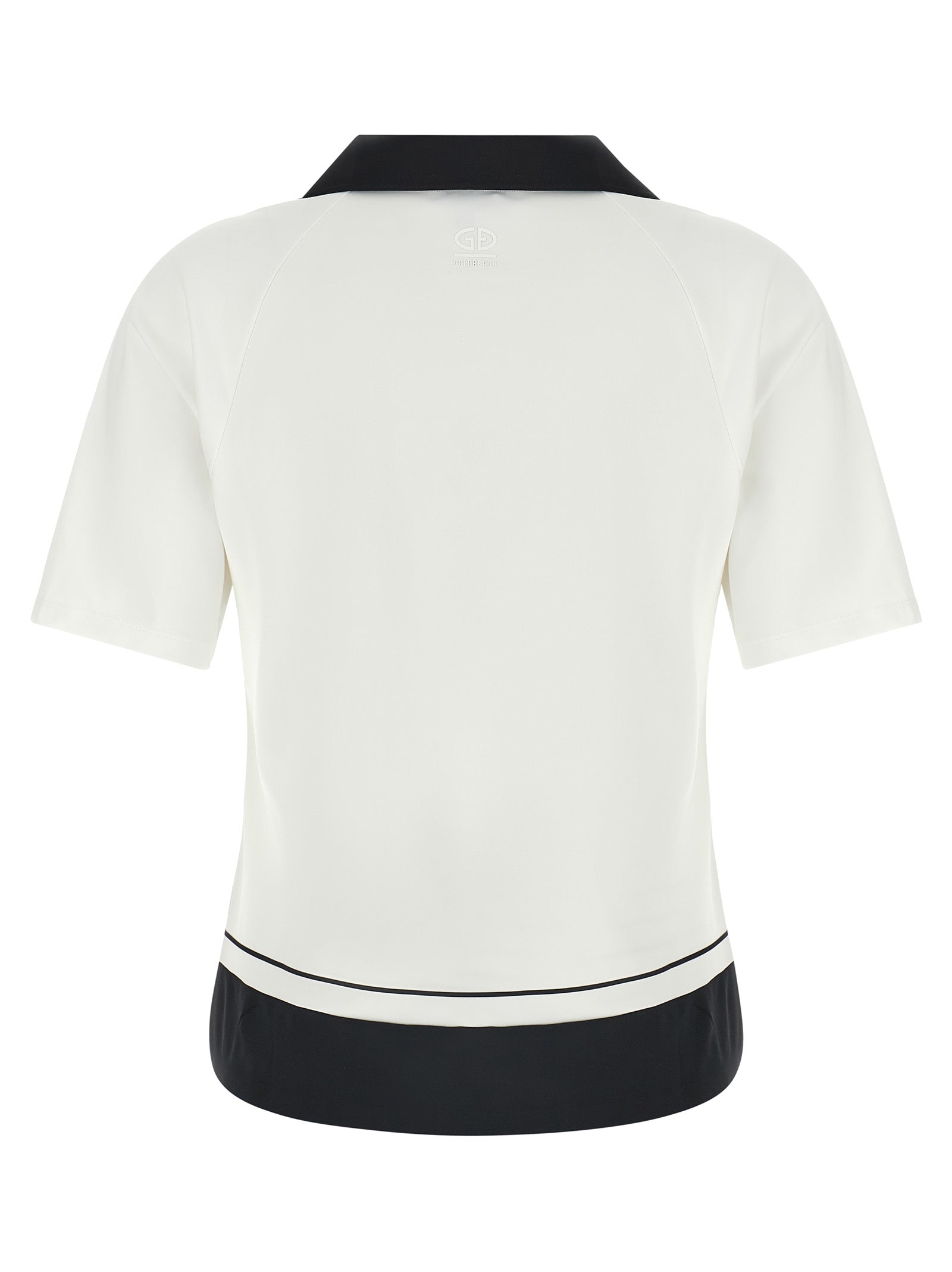 This Polo Shirt by GOLDBERGH for women in stretch polyester bicolour, black & white presents a flawless silhouette, showcasing flawless detailing and a refined for a truly flawless aesthetic.