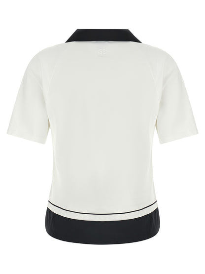 This Polo Shirt by GOLDBERGH for women in stretch polyester bicolour, black & white presents a flawless silhouette, showcasing flawless detailing and a refined for a truly flawless aesthetic.