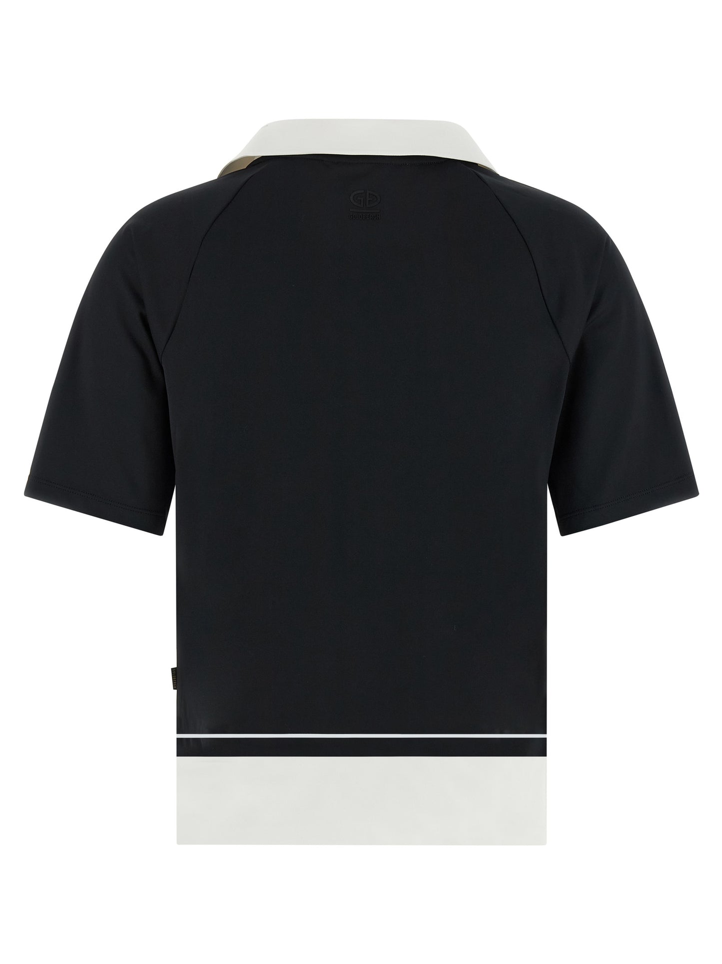 Polo Shirt by GOLDBERGH for women in stretch polyester bicolour, black & white showcases a sharp silhouette, detailed with a refined and sharp for a sophisticated finish.