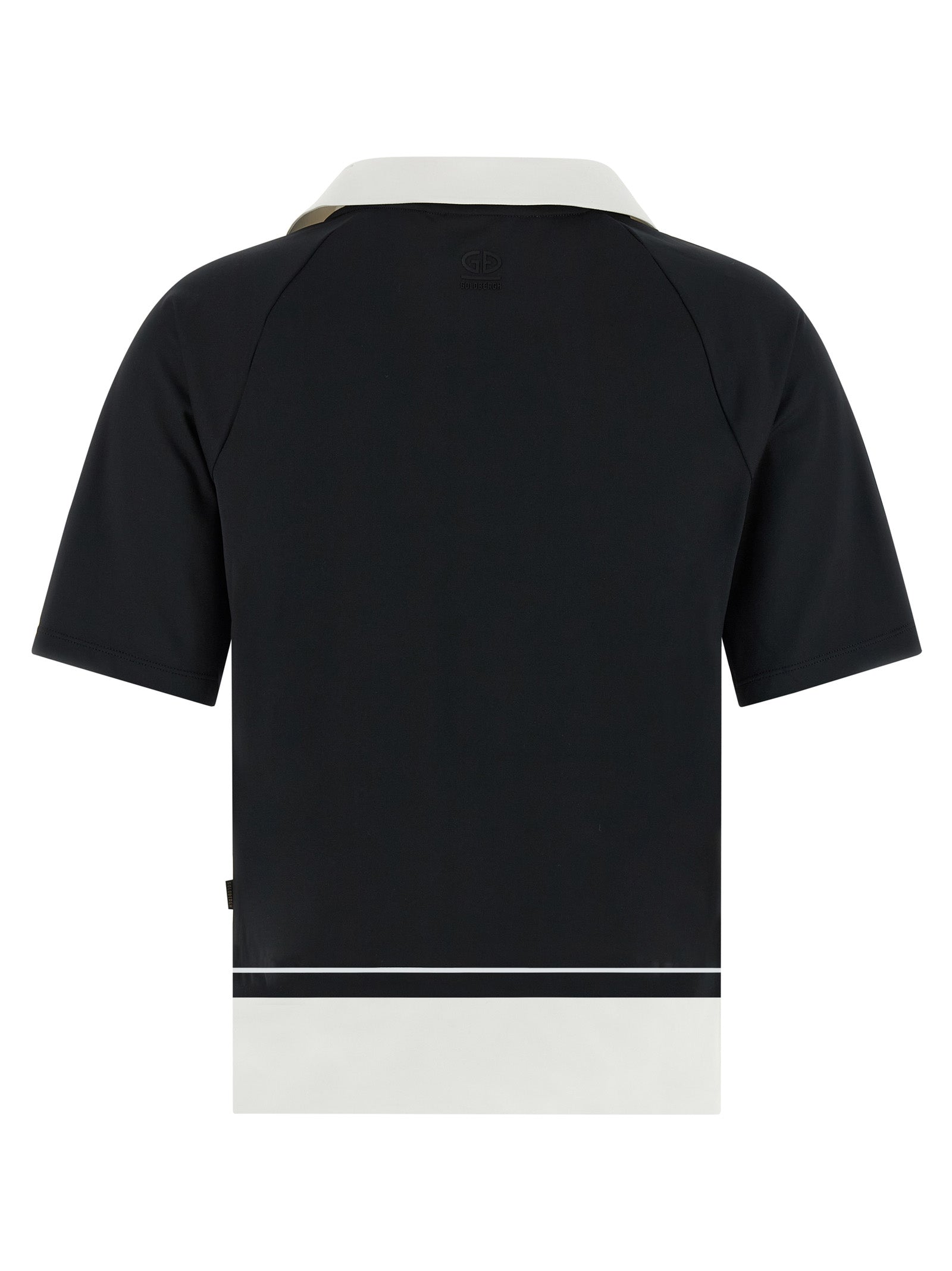 Polo Shirt by GOLDBERGH for women in stretch polyester bicolour, black & white showcases a sharp silhouette, detailed with a refined and sharp for a sophisticated finish.