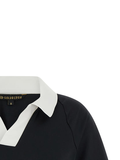 Polo Shirt by GOLDBERGH for women in stretch polyester bicolour, black & white presents a sleek silhouette, featuring a refined and for a sleek finish.
