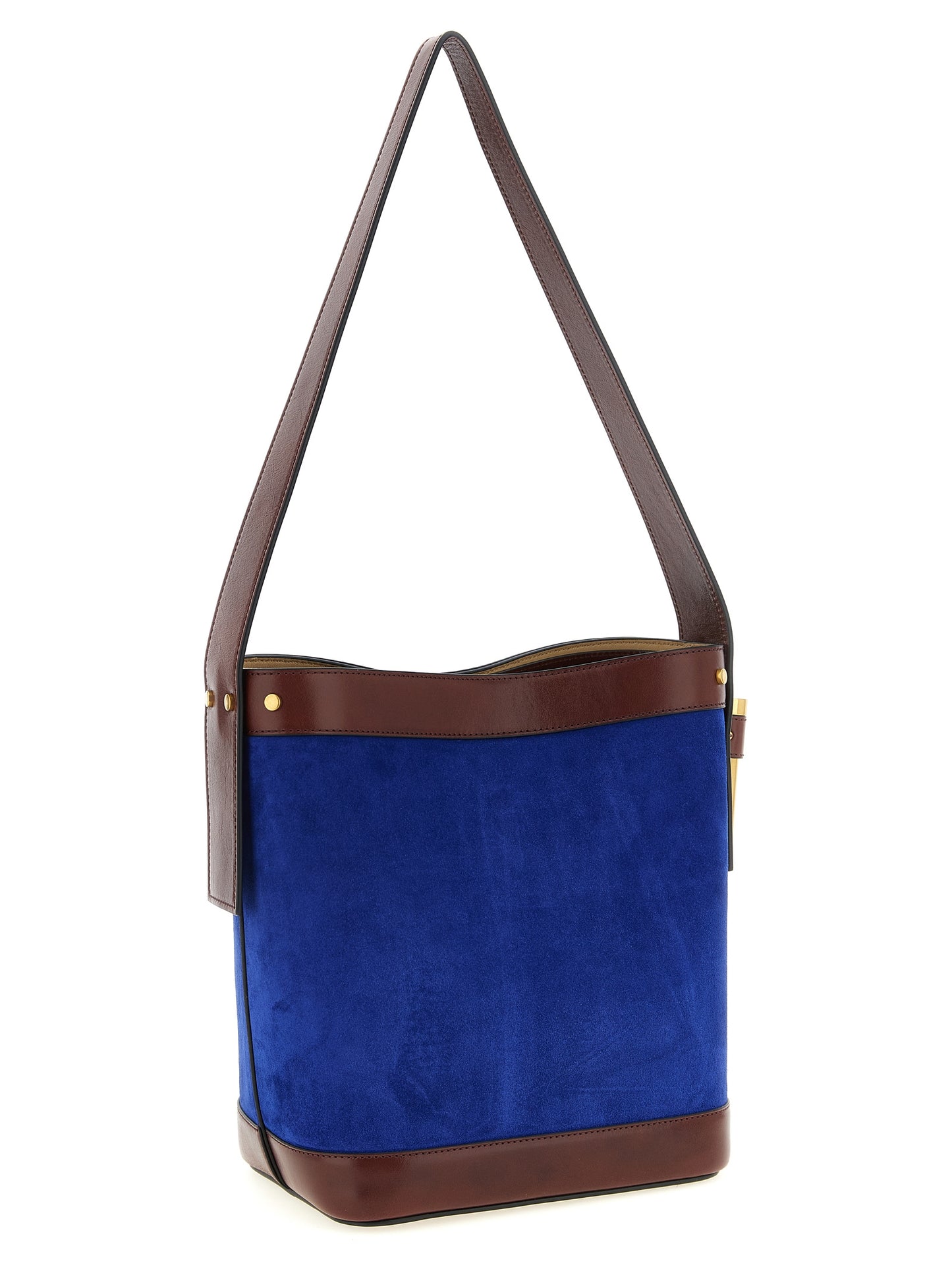 Versace Medusa Calfskin Leather Shoulder Bucket Bag - Blue
