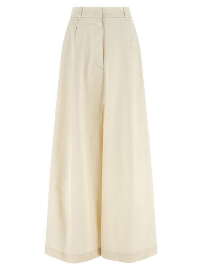 Skirt by THELATEST for women in stretch cotton beige showcases a dramatic silhouette, artfully capturing the essence of the Women's Flared Stretch Cotton Mini Skirt in a dramatic mini cut for a refined look.