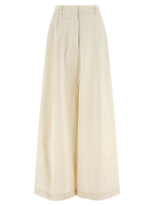 Skirt by THELATEST for women in stretch cotton beige showcases a dramatic silhouette, artfully capturing the essence of the Women's Flared Stretch Cotton Mini Skirt in a dramatic mini cut for a refined look.