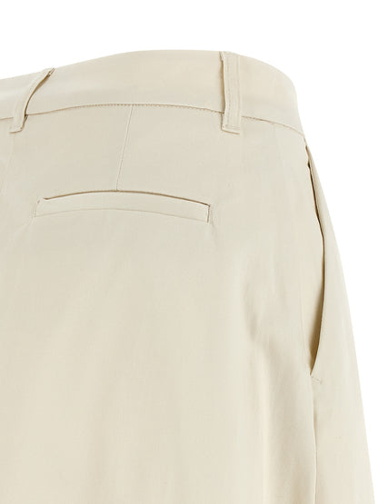 Skirt by THELATEST for women in stretch cotton beige showcases a sultry silhouette, elegantly defined by its mini and the sophisticated sultry design of the Women's Flared Stretch Cotton Mini Skirt.