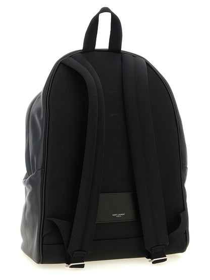 Saint Laurent City Calfskin Leather Backpack - Black