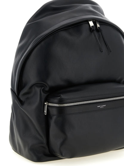 Saint Laurent City Calfskin Leather Backpack - Black
