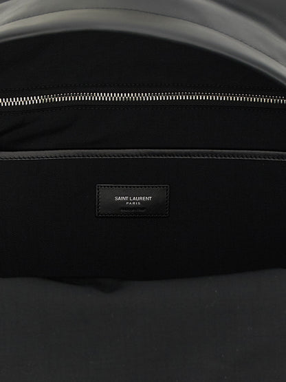 Saint Laurent City Calfskin Leather Backpack - Black