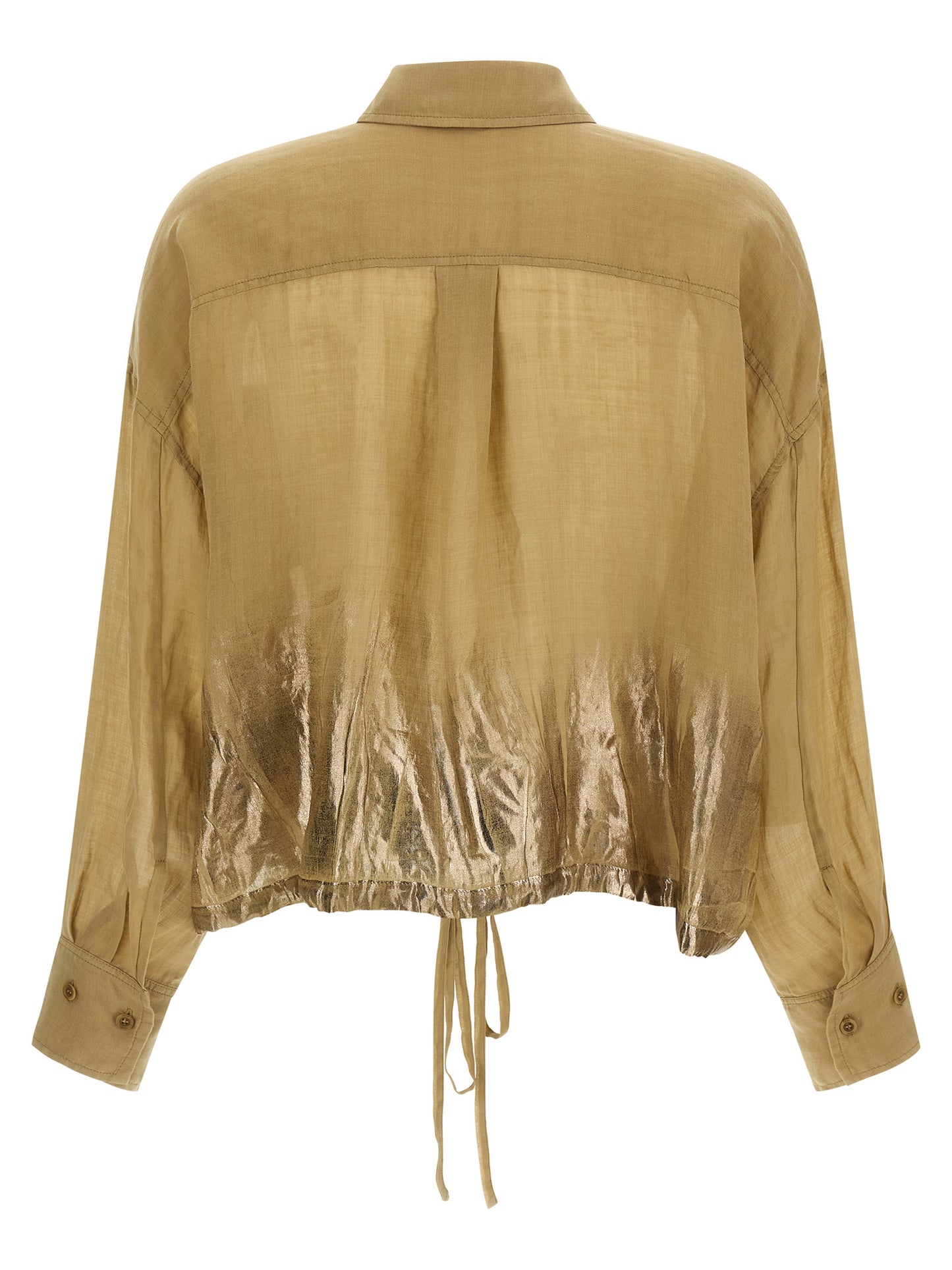 Blouse by NUDE for women in linen brown & nude, featuring a nuanced and nuanced for a sophisticated finish.