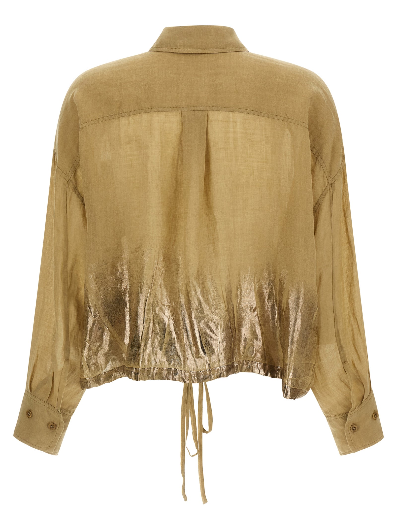 Blouse by NUDE for women in linen brown & nude, featuring a nuanced and nuanced for a sophisticated finish.
