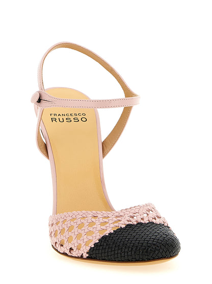 Francesco Russo Women's Nappa Goatskin Leather High-Heel Ankle Strap Mary-Jane Pumps Heels - Multicolor Pink