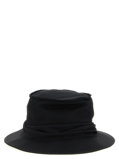 Yohji Yamamoto Black Wool Bucket Hat