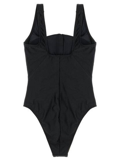 One-Piece Swimsuit by GOLDBERGH for women in polyamide satin black features an jaw dropping silhouette, showcasing the jaw dropping Waves Women's Polyamide Satin One-Piece Swimsuit design with a sophisticated cut for a jaw dropping finish.