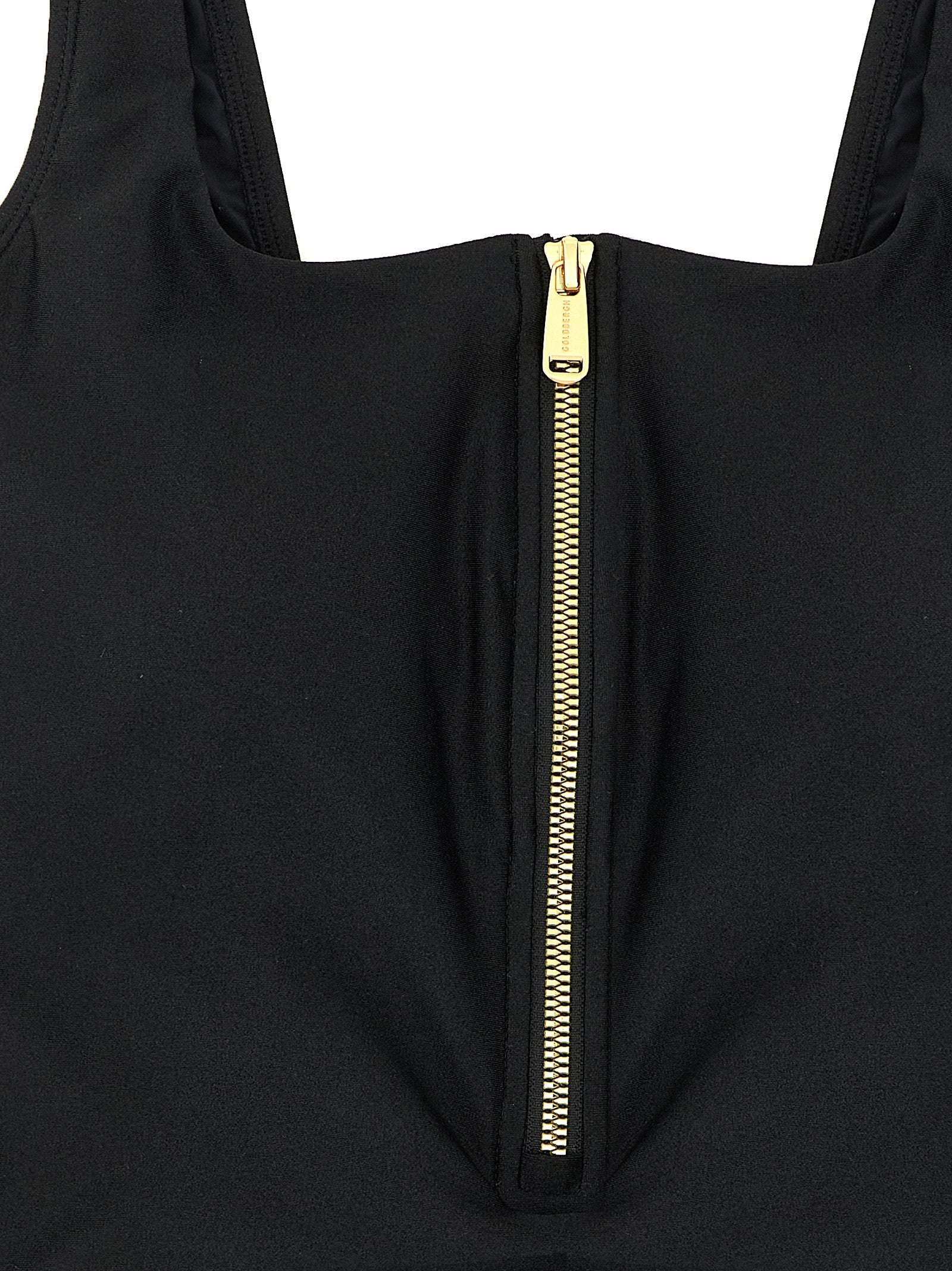 One-Piece Swimsuit by GOLDBERGH for women in polyamide satin black features a ethereal silhouette, artfully capturing the essence of Waves Women's Polyamide Satin One-Piece Swimsuit with its ethereal design and refined cut.
