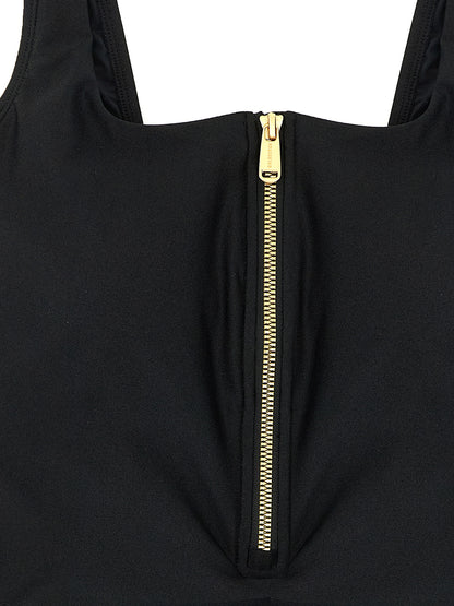 One-Piece Swimsuit by GOLDBERGH for women in polyamide satin black features a ethereal silhouette, artfully capturing the essence of Waves Women's Polyamide Satin One-Piece Swimsuit with its ethereal design and refined cut.