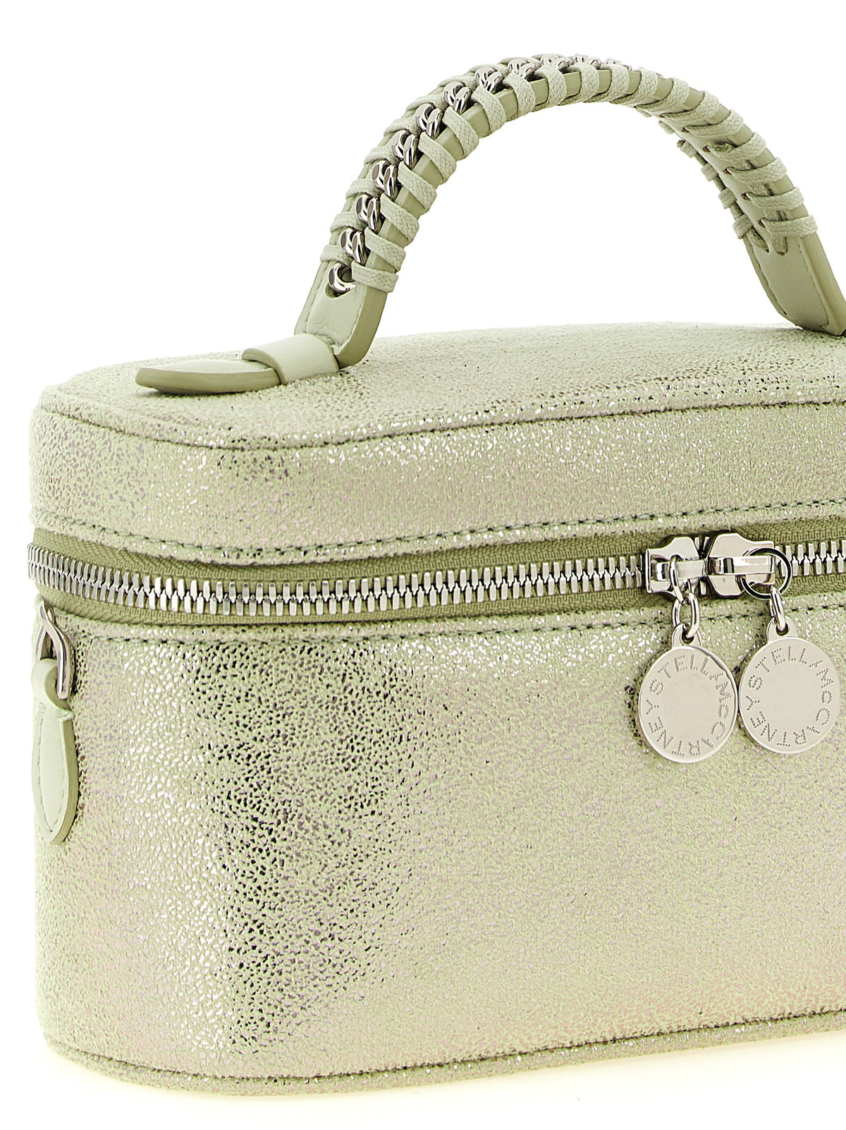 Stella McCartney Falabella Leather & Brass Crossbody Vanity Handbag - Bicolour Green