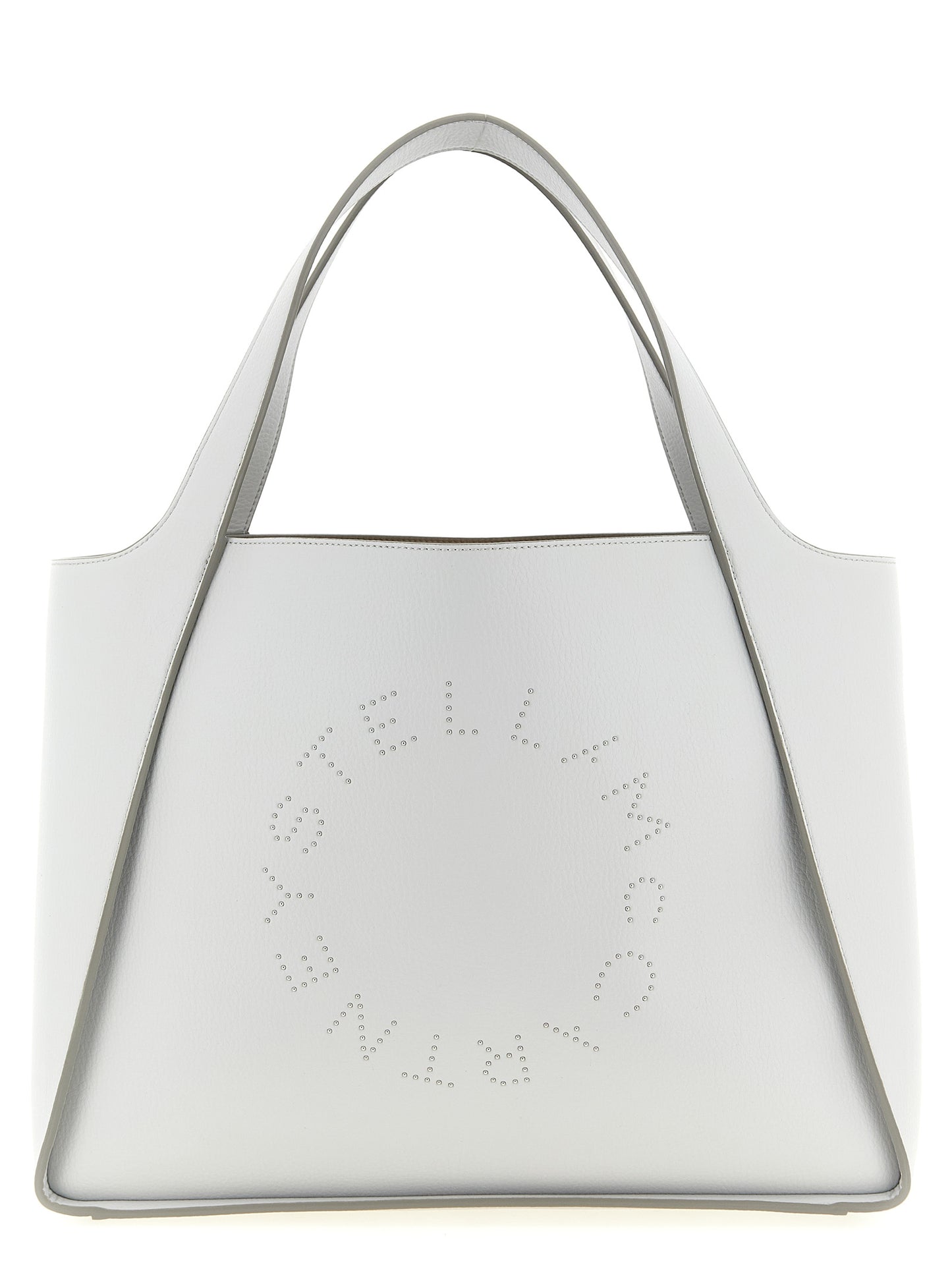 Tote Clutch Bag by Stella McCartney for women in nylon polyurethane & metal gray showcases a statuesque Nylon Polyurethane & Metal Tote Clutch Bag design, featuring a secure , ample , and versatile handle for a statuesque finish.