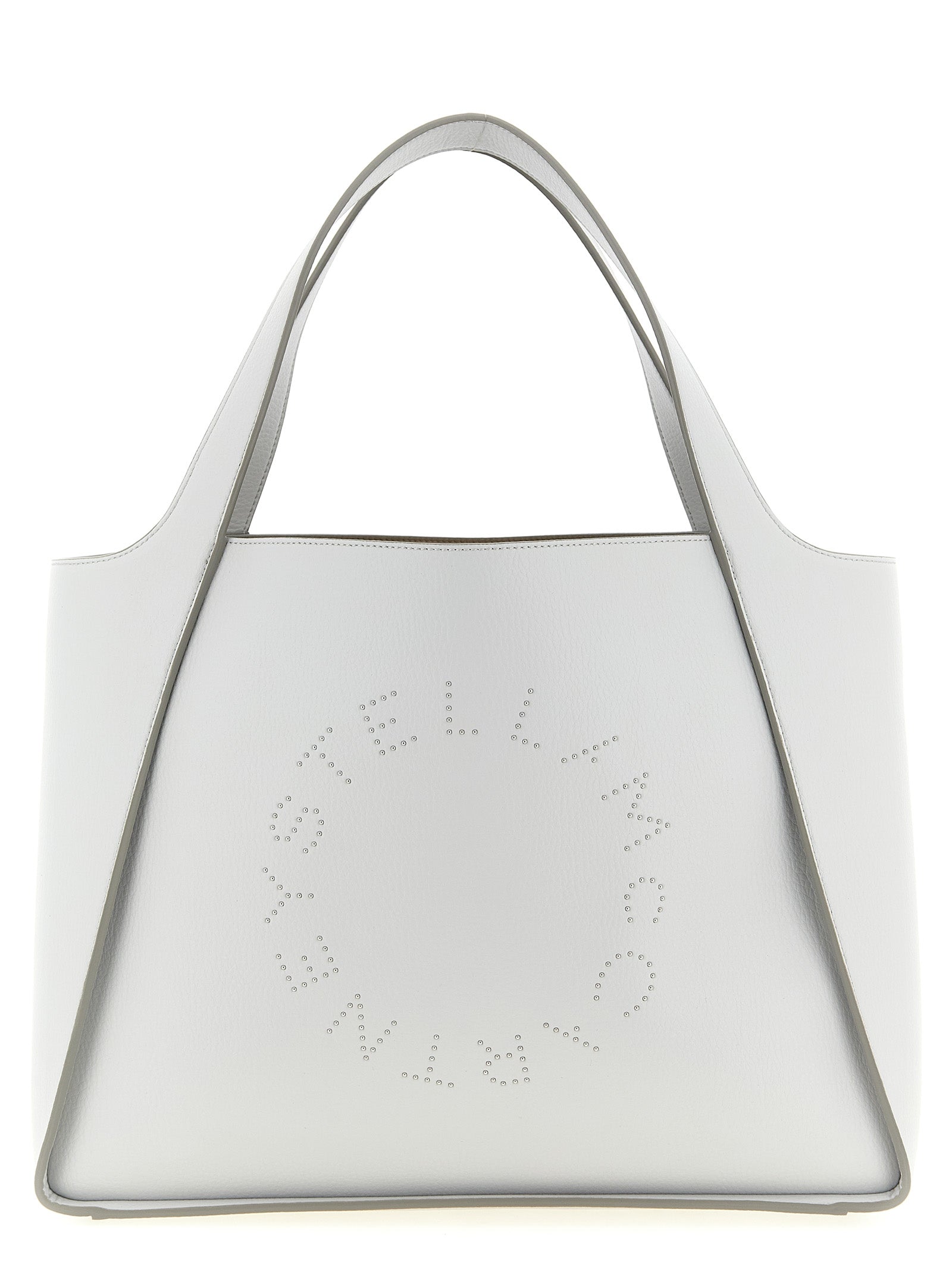 Tote Clutch Bag by Stella McCartney for women in nylon polyurethane & metal gray showcases a statuesque Nylon Polyurethane & Metal Tote Clutch Bag design, featuring a secure , ample , and versatile handle for a statuesque finish.
